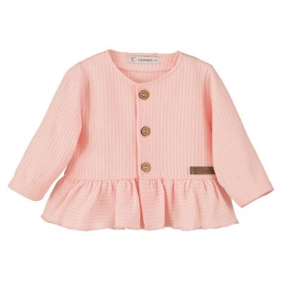 Picture of Calamaro Baby Summer Rodas Pique Cotton Ruffle Cardigan - Pink