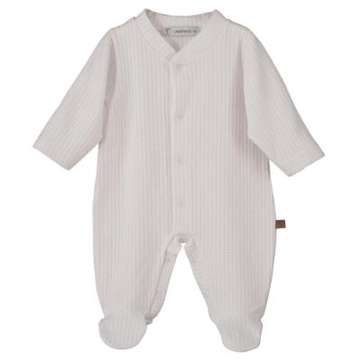Picture of Calamaro Baby Summer Rodas Pique Cotton Front Opening Babygrow - White