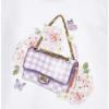 Picture of Monnalisa Girls Handbag T-shirt - White Lilac