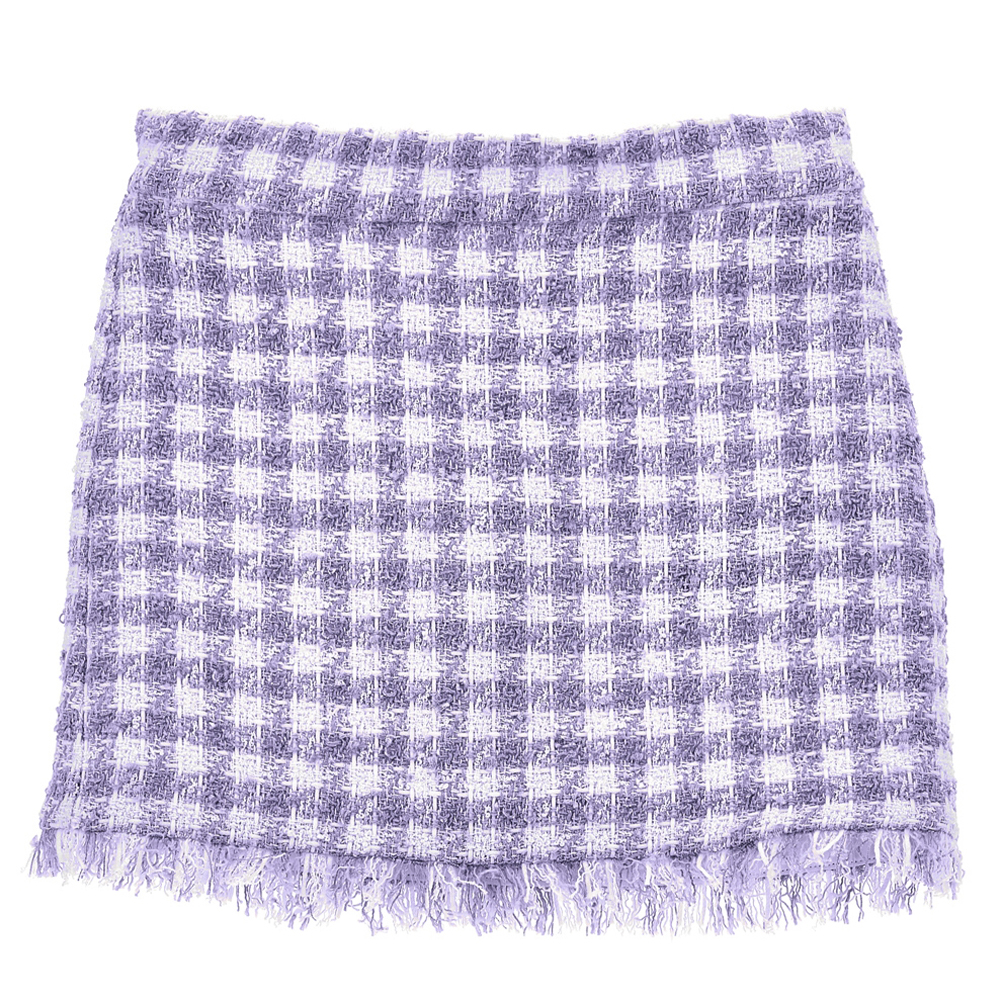 Monnalisa Girls Houndstooth Skirt Lilac