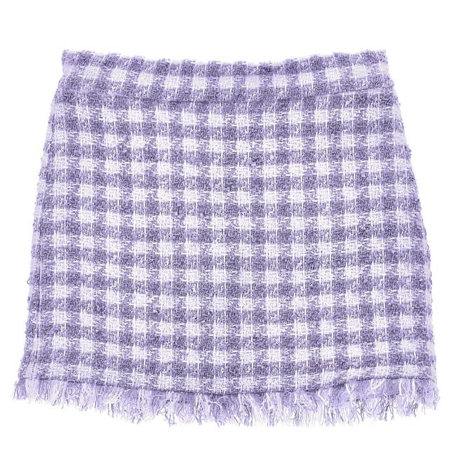 Picture of Monnalisa Girls Houndstooth Skirt - Lilac