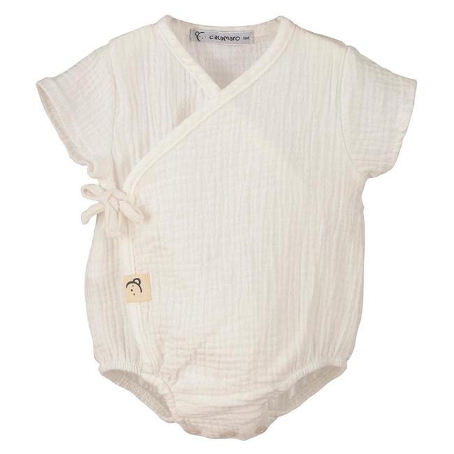 Picture of Calamaro Baby Summer Altea Cheesecloth Romper - Ivory
