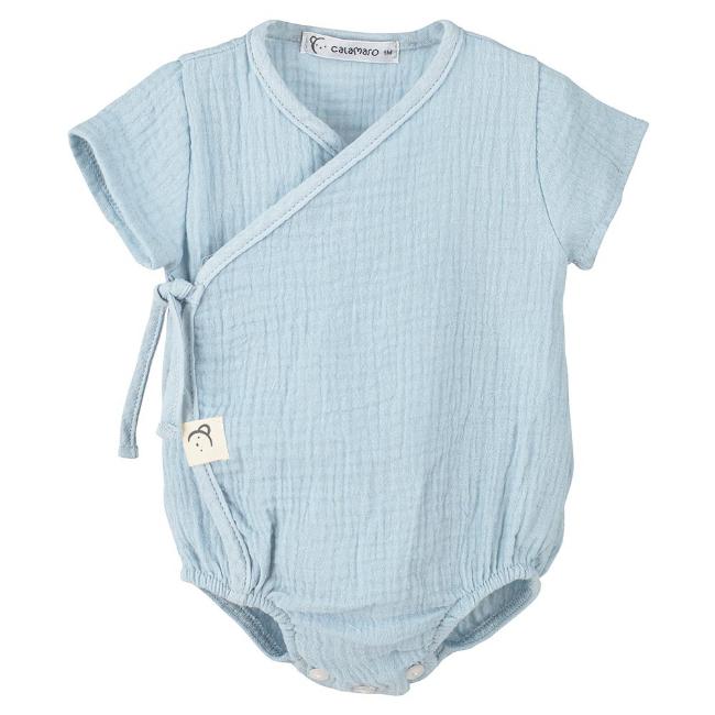 Picture of Calamaro Baby Summer Altea Cheesecloth  Romper - Pale Blue