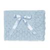 Picture of Juliana Baby Summer Knit Shawl With AOP Openwork & Satin Bow - Pale Blue