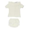 Picture of Juliana Baby Summer Knit Ruffle Collar Jampant Set - Ivory