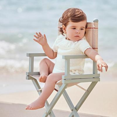 Picture of Juliana Baby Summer Knit Jampant Set With Lace Collar- Ivory