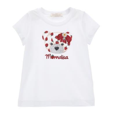 Picture of Monnalisa Girls Strawberry Teddy T-shirt - White Red