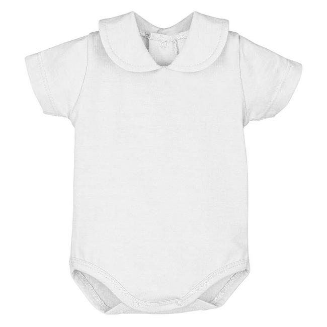 Picture of Calamaro Baby Summer Peter Pan Collar Bodysuit - White