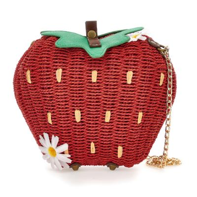 Picture of Monnalisa Girls Straw Strawberry Bag - Red