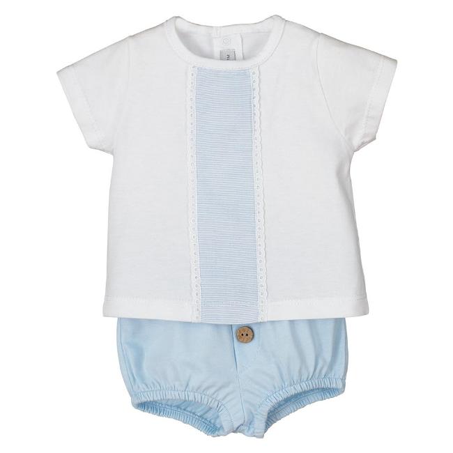 Picture of Calamaro Baby Summer Melisa Jampant & Top Set - White Blue 