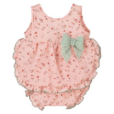 Picture of Calamaro Baby Summer Oregano Sleeveless Ruffle Jampant Set - Pink Mint
