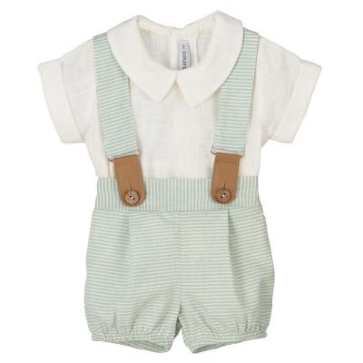 Picture of Calamaro Baby Summer Hinojo Shirt Shorts Set - Ivory Mint