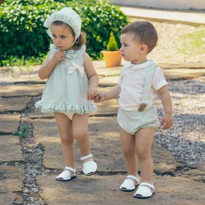 Picture of Calamaro Baby Summer Hinojo Shirt Shorts Set - Ivory Mint