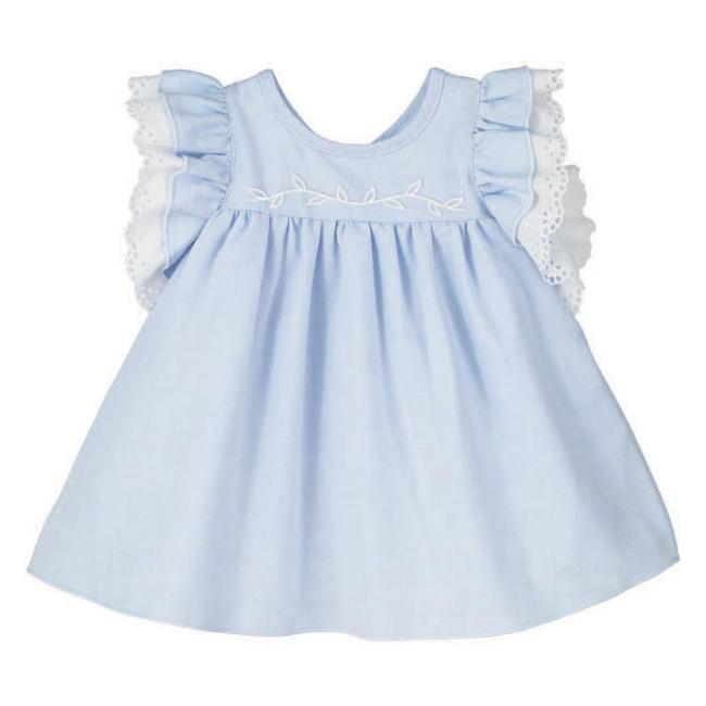 Picture of Calamaro Baby Summer Anis Lace Ruffle Sleeve Dress - Pale Blue