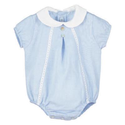 Picture of Calamaro Baby Summer Anis Peter Pan Collar Romper - Pale Blue