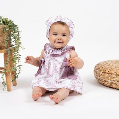 Picture of Calamaro Baby Summer Ginseng Frilled Bonnet - Purple