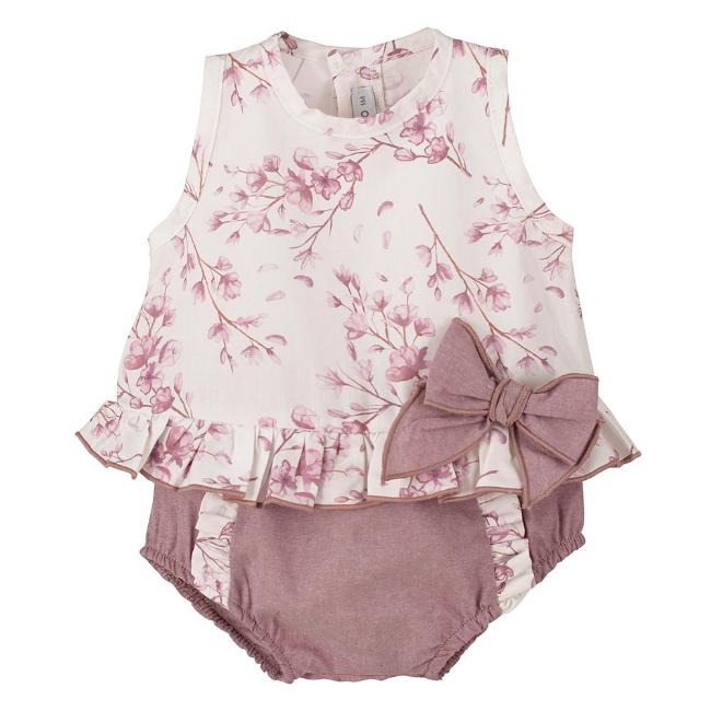 Picture of Calamaro Baby Summer Ginseng Ruffle Jampant Set - Purple