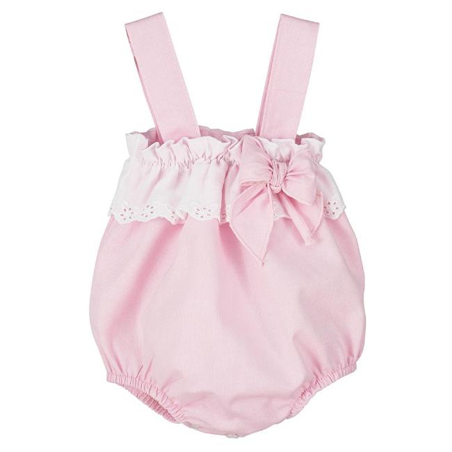 Picture of Calamaro Baby Summer Calendula Ruffle Bubble Romper - Pink