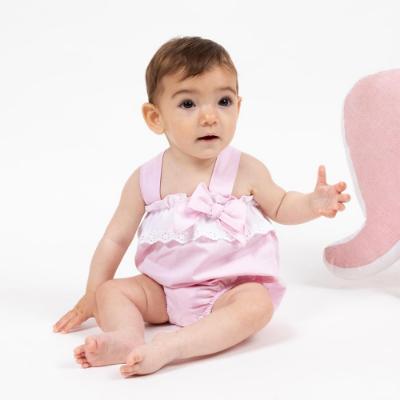 Picture of Calamaro Baby Summer Calendula Ruffle Bubble Romper - Pink