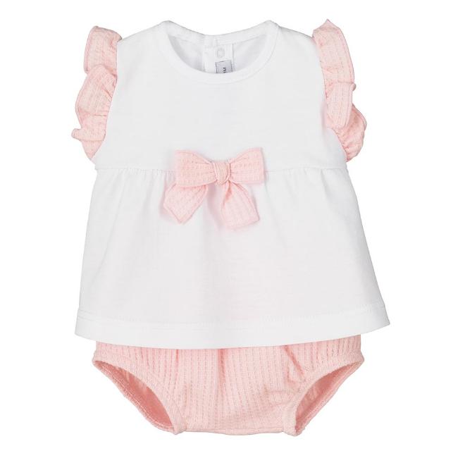 Picture of Calamaro Baby Summer Eretria Pique Cotton Jampant Set - Pink