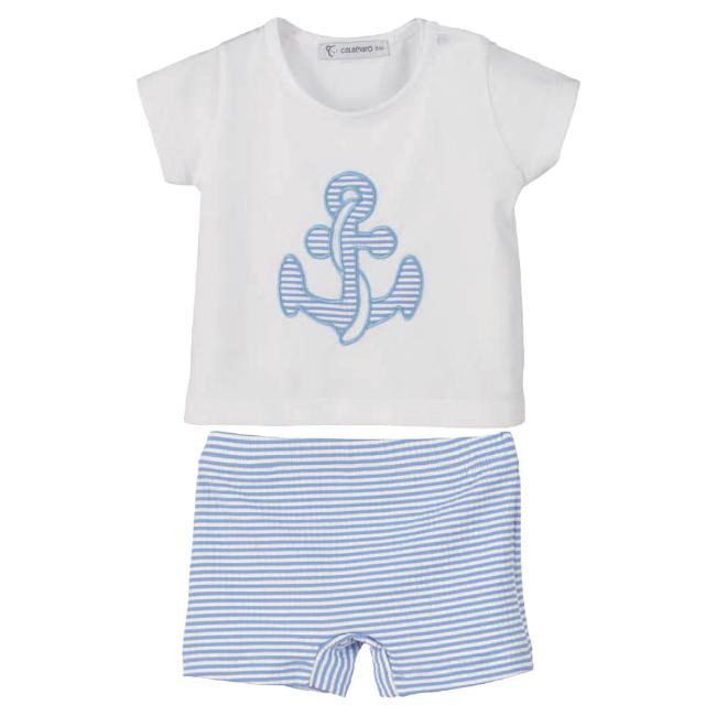 Picture of Calamaro Baby Summer Ancla Anchor Swim Set - White Blue