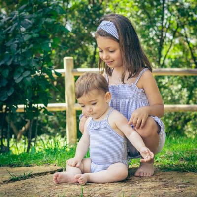 Picture of Calamaro Baby Summer Marinero Stripe Sundress - Pale Blue