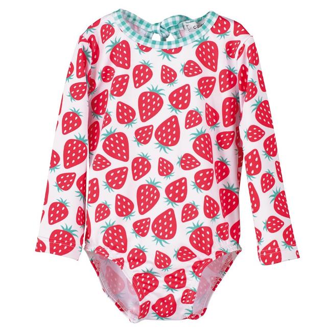 Picture of Calamaro Baby Summer Fresas Strawberry L/S Swimsuit - Red 