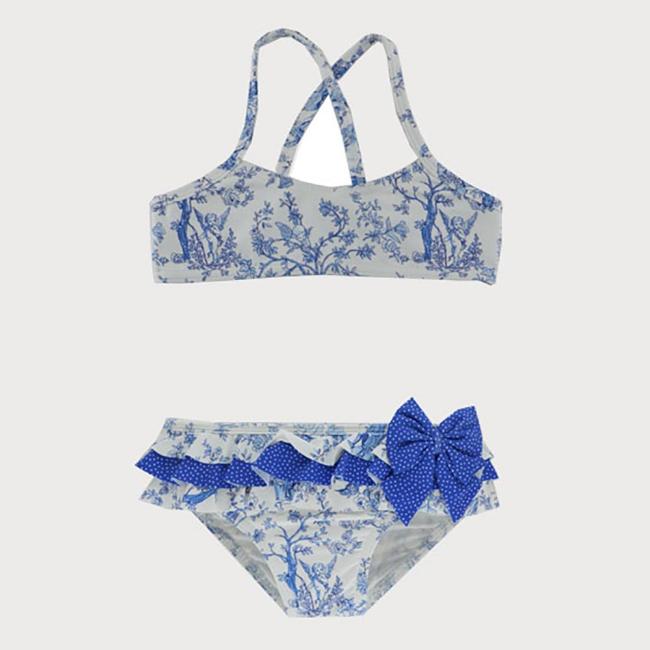 Picture of Sardon Toile De Jouy Girls Bikini Set - Blue