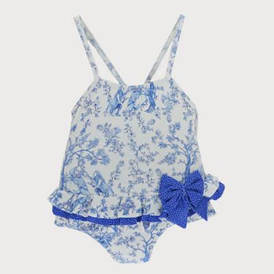 Picture of  Sardon Toile De Jouy Girls Swimsuit - Blue 