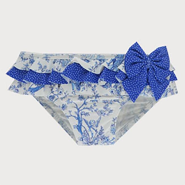 Picture of Sardon Toile De Jouy Girls Ruffle Swim Bottoms - Blue 