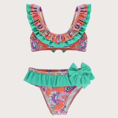 Picture of Sardon Mexico Girls Print Bikini Set - Coral