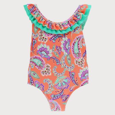 Picture of Sardon Mexico Girls Ruffle Swimsuit - Coral