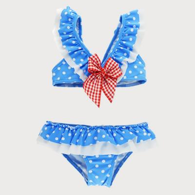 Picture of Sardon Topitos Girls Ruffle Bikini Set - Blue Polka