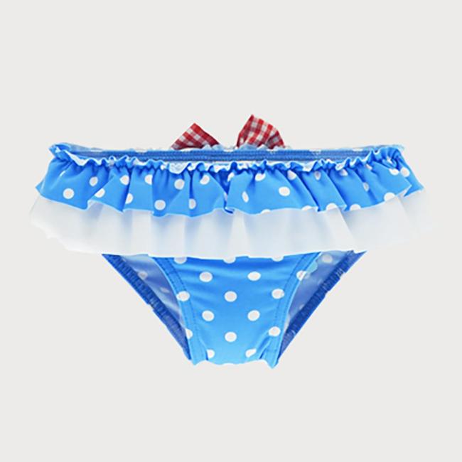 Picture of Sardon Topitos Girls Ruffle Swim Bottoms - Blue Polka