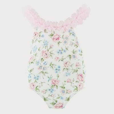 Picture of Sardon Rosas Girls Tulle Ruffle Swimsuit - Pink Floral