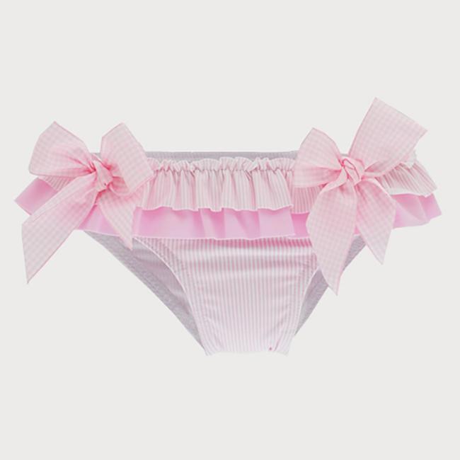 Picture of Sardon Rayas Girls Fine Stripe Ruffle Swim Bottoms - Pink 
