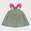 Picture of Sardon Kashmir Girls Ruffle Sun Dress - Green Fuschia