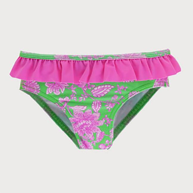 Picture of Sardon Kashmir Girls Ruffle Swim Bottoms - Green Fuschia