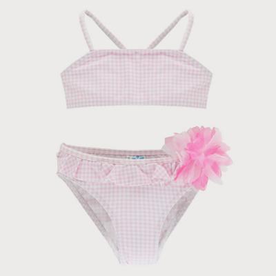 Picture of Sardon Vichy Girls Gingham Ruffle Bikini Set - Pink 