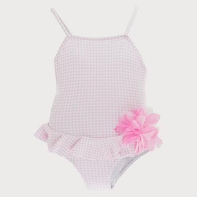 Picture of Sardon Vichy Girls Gingham Ruffle Swimsuit - Pink