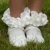 Picture of Caramelo Kids Girls Satin Ribbon Ankle Socks - Ivory 