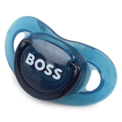 Picture of BOSS Baby Boys Logo Dummy In Gift Box - Navy