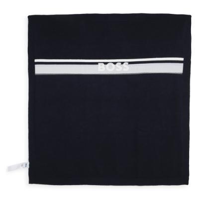 Picture of BOSS Baby Boys Knitted Cotton Logo Blanket - Navy