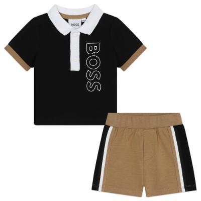 Picture of BOSS Baby Boys Polo & Shorts Set - Black