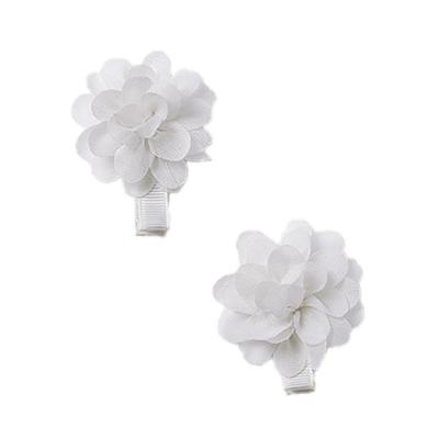 Picture of Abel & Lula Baby Girls Chiffon Flower Hair Clips x 2 - White