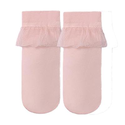 Picture of Abel & Lula Girls Sheer Socks With Tulle Ruffle - Pink