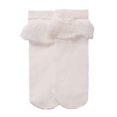 Picture of Abel & Lula Girls Sheer Socks With Tulle Ruffle - Ivory