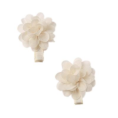 Picture of Abel & Lula Baby Girls Chiffon Flower Hair Clips x 2 - Ivory