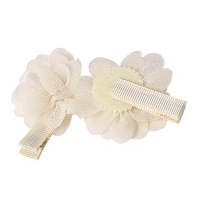 Picture of Abel & Lula Baby Girls Chiffon Flower Hair Clips x 2 - Ivory