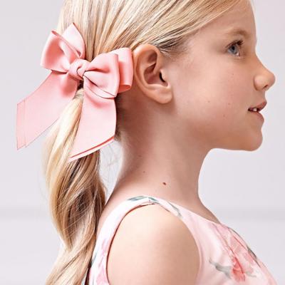 Picture of Abel & Lula Girls Grosgrain Bow With Tails Hair Clip - Blush Pink